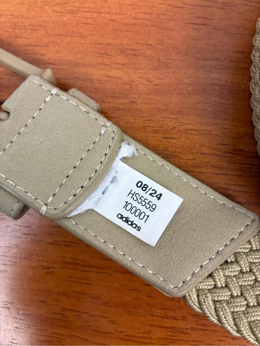 NWOT Adidas men’s wonder cargo khaki Braided Stretch Golf Belt size L/XL